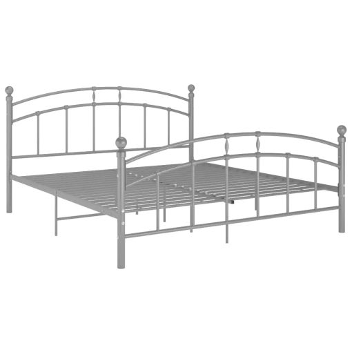 Posteljni okvir siv kovinski 200x200 cm