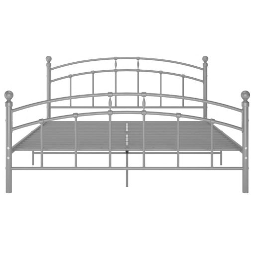 Posteljni okvir siv kovinski 200x200 cm