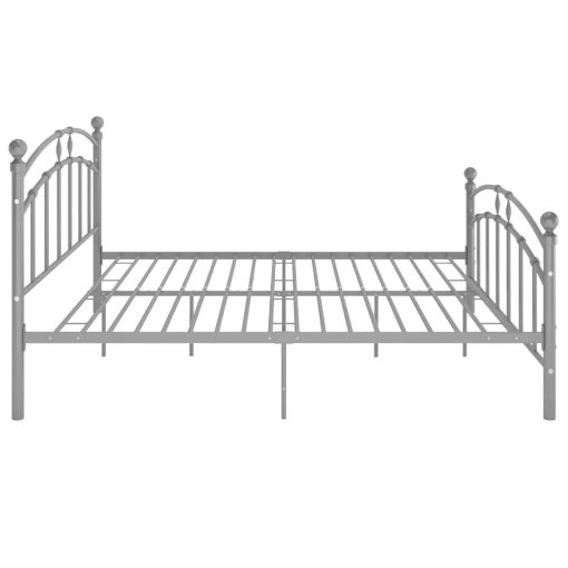 Posteljni okvir siv kovinski 200x200 cm