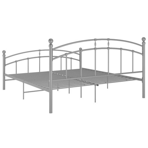 Posteljni okvir siv kovinski 200x200 cm
