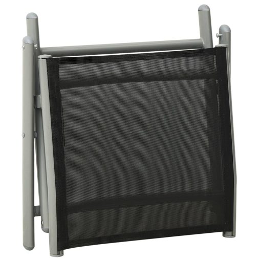 Vrtna garnitura 3-delna tekstil in aluminij srebrna