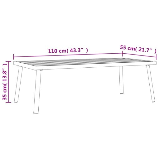 Vrtna klubska mizica antracitna 110x55x35 cm jeklo