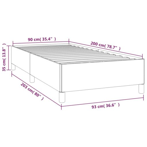 posteljni okvir brez vzmetnice Cream 90x200 cm Tkanina