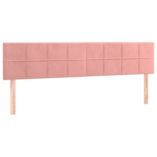 Box spring postelja z vzmetnico roza 160x200 cm žamet