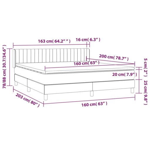 Box spring postelja z vzmetnico roza 160x200 cm žamet