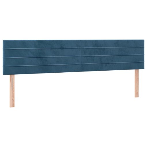 Box spring postelja z vzmetnico temno modra 160x200 cm žamet