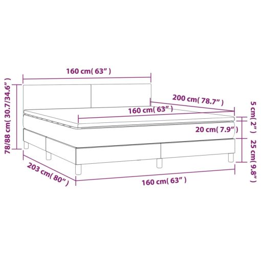 Box spring postelja z vzmetnico temno modra 160x200 cm žamet