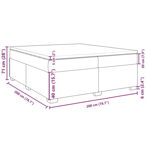 Box spring postelja z vzmetnico temno modra 200x200 cm žamet