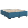 Box spring postelja z vzmetnico temno modra 200x200 cm žamet