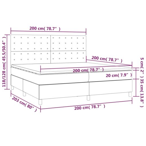 Box spring postelja z vzmetnico temno modra 200x200 cm žamet