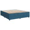 Box spring postelja z vzmetnico temno modra 200x200 cm žamet