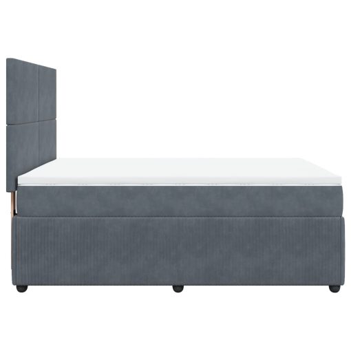 Box spring postelja z vzmetnico temno siva 160x200 cm žamet