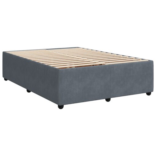 Box spring postelja z vzmetnico temno siva 160x200 cm žamet