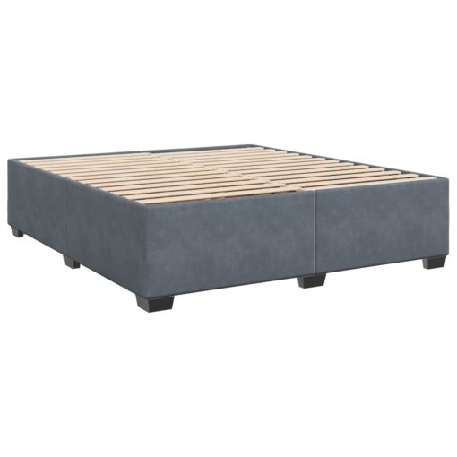 Box spring postelja z vzmetnico temno siva 200x200 cm žamet