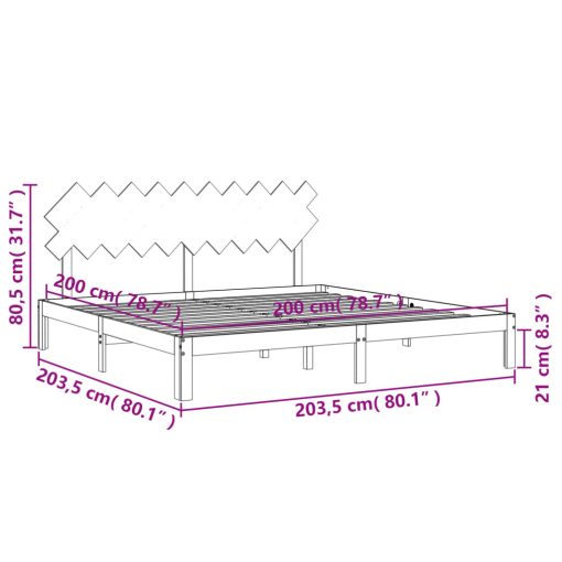 Posteljni okvir brez vzmetnice 200x200 cm trdna borovina