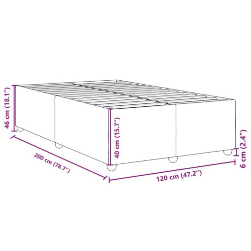 Posteljni okvir brez vzmetnice modra 120x200 cm tkanina