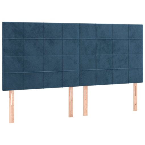 Posteljni okvir brez vzmetnice temno moder 160x200 cm žamet