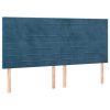 Posteljni okvir brez vzmetnice temno moder 160x200 cm žamet