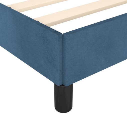 Posteljni okvir brez vzmetnice temno moder 160x200 cm žamet