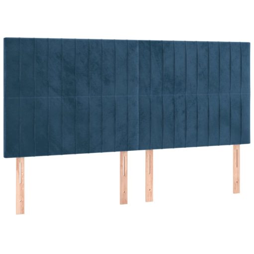 Posteljni okvir brez vzmetnice temno moder 160x200 cm žamet