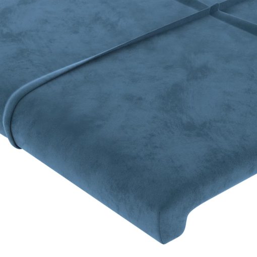 Posteljni okvir brez vzmetnice temno moder 160x200 cm žamet