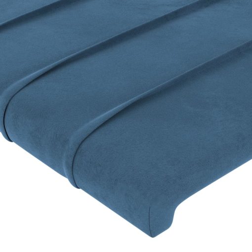 Posteljni okvir brez vzmetnice temno moder 160x200 cm žamet