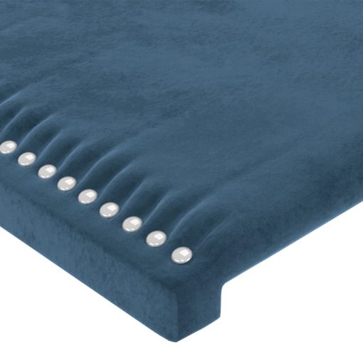 Posteljni okvir brez vzmetnice temno moder 160x200 cm žamet